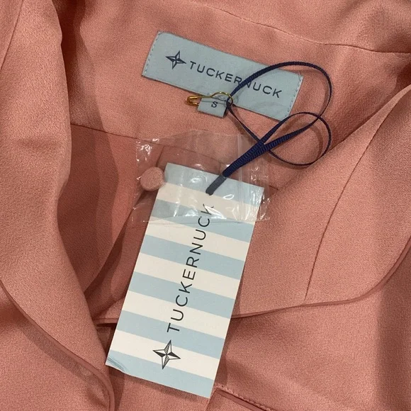 NWT Tuckernuck Blush Silk Delfina Shirt Dress - Picture 5 of 6